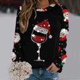 thumbnail image 1 of Puntoco Mujer Navidad Invierno Manga Larga Cuello Redondo Impresión De Letras Top Blusa Sudadera Puntoco Puntoco-9192, 1 of 4