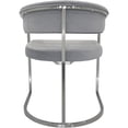 thumbnail image 3 of Dining Chair with Light Gray Velvet Cushion and Matte Silver Legs, 3 of 4