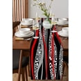 thumbnail image 4 of Table Runner Dresser Scarves 72 Inch Long, Abstract Red Black Stripe Linen Dining Table Runners Zebra Animal Skin Texture Tabletop Scarf for Wedding Holiday Party Kitchen, 4 of 7