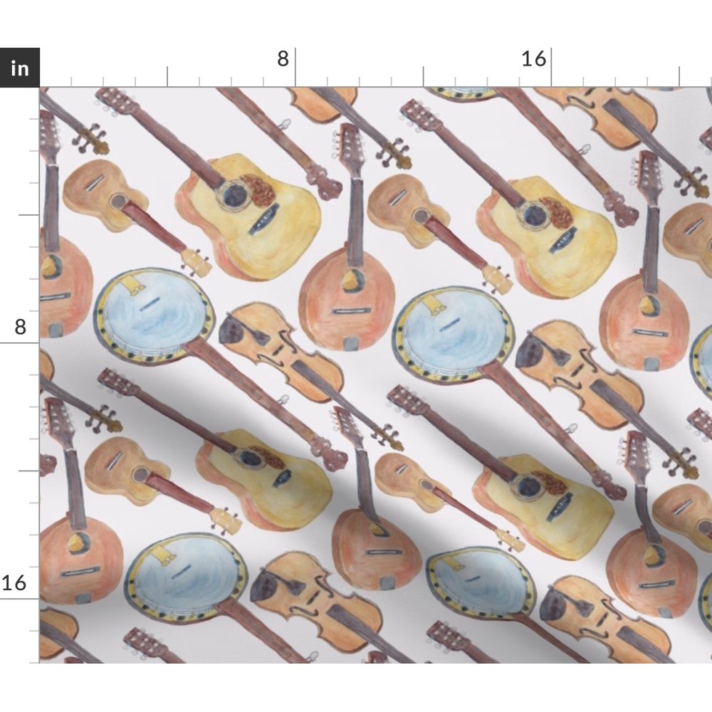Violin Instruments Guitar Mandolin Banjo Fabric Printed by Spoonflower