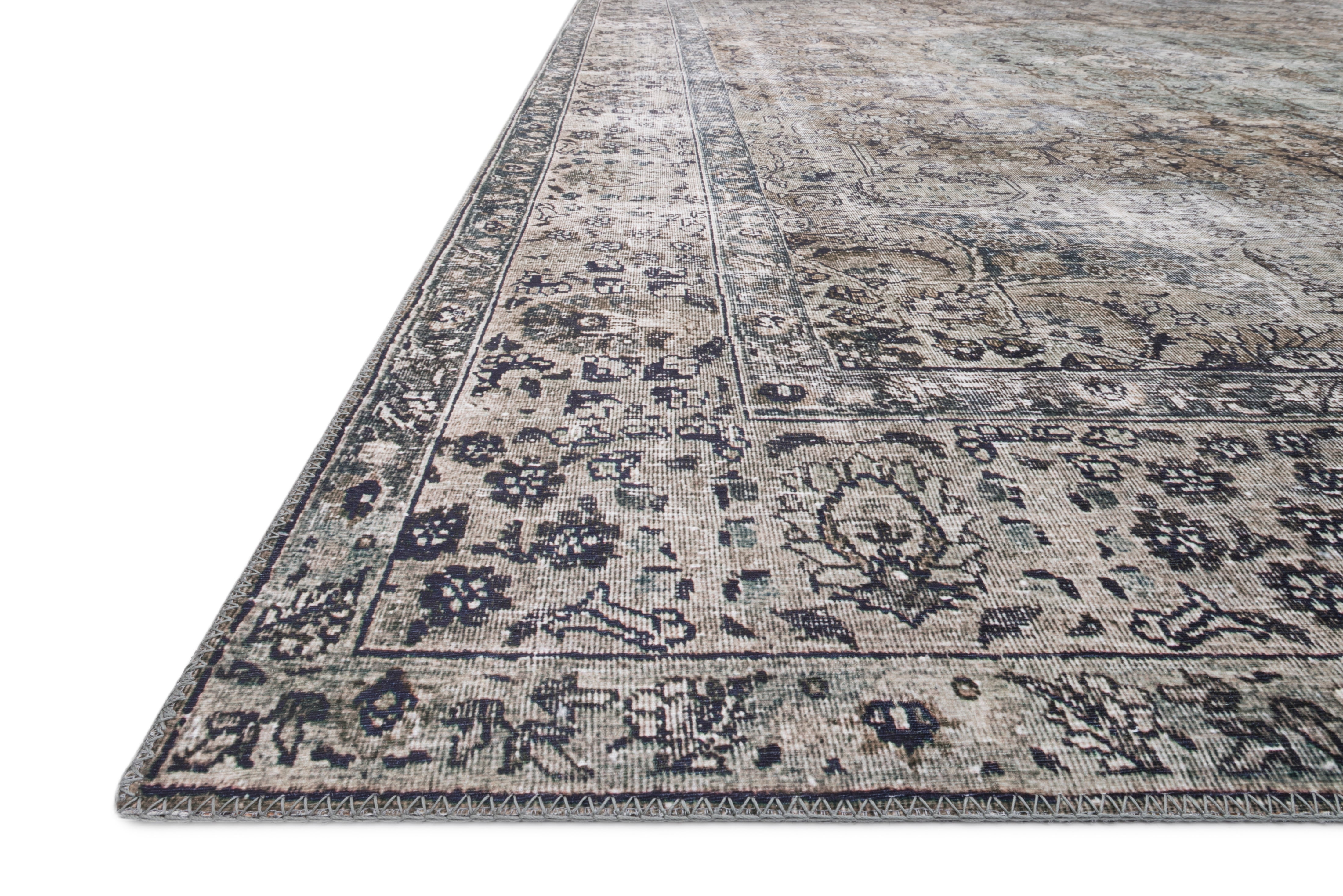 Loloi Layla Printed Oriental Distressed Taupe / Stone Area Rug
