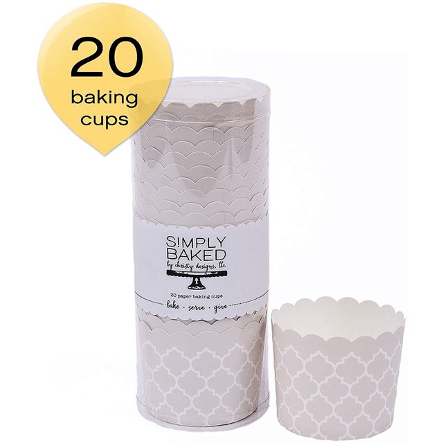 Simply Baked Large Paper Baking Cups Pearl Quadrafoil 20-Pack ...