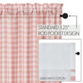 thumbnail image 2 of VHC Brands Annie Buffalo Check Farmhouse 16"x60" Valance Pink Rod Pocket Cotton Kitchen Window Curtains, 2 of 7
