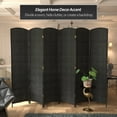 thumbnail image 2 of 7 ft. Tall Rattan Fiber Diamond Weave Privacy Screen Room Divider - Black - 6 Panels, 2 of 6