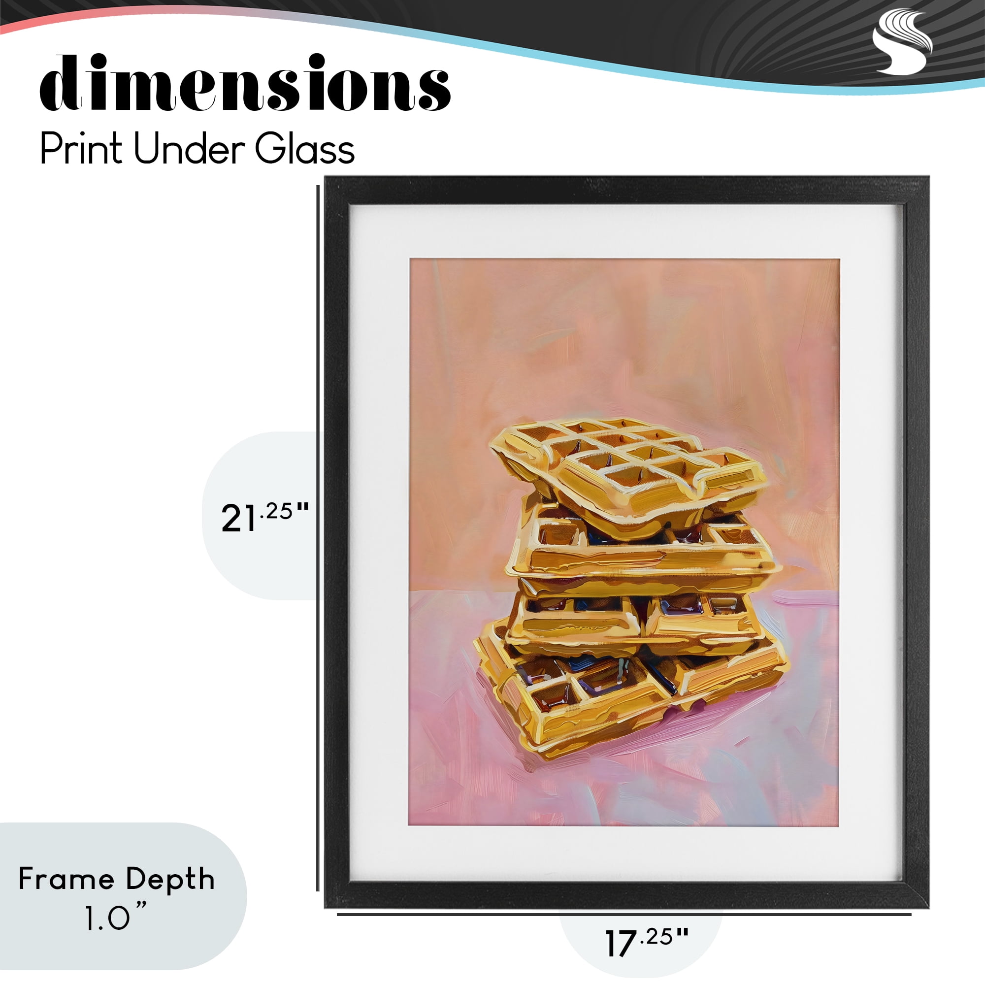 Stupell Industries Stack of Fluffy Waffles Black Framed Print Under Glass, design by The Prints Vibe