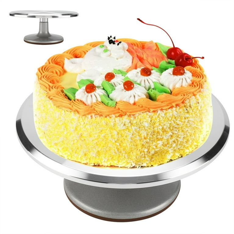 Round Cake Stand Aluminum Alloy Cupcake Spinner With Non-Slip