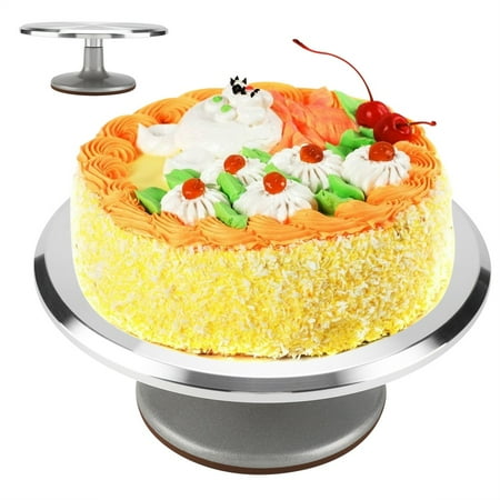 Revolving Cake Stand Ashata 12inch Aluminum Cake Turntable Rotating Revolving Decorating Stand Pastry Baking Decor Tool, Cake Decor Rotating Stand,Cake Turntable ()