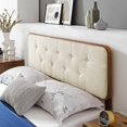 thumbnail image 4 of Platform Bed Frame, Twin Size, Wood, Brown Walnut Beige, Modern Contemporary Urban Design, Bedroom Master Guest Suite, 4 of 10