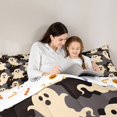 thumbnail image 4 of Feelyou Cartoon Ghost Silhouette Twin Bedding, Spooky Spirit Pattern Bedding Comforter Set, Gray, Halloween Reversible, 7pcs, 4 of 7