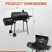 UBesGoo Charcoal Grill Portable BBQ Grill and Offset Smoker Steel BBQ Pit Outdoor for Camping, Black