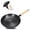 Black(8 inch), variant on 8 inch Pre-Seasoned Cast Iron Skillet with Detachable Wooden Handle, Small Frying Pan for Eggs, Steak & Breakfast, Nonstick Cooking Pan for Induction, Gas, Electric Stove & Camping