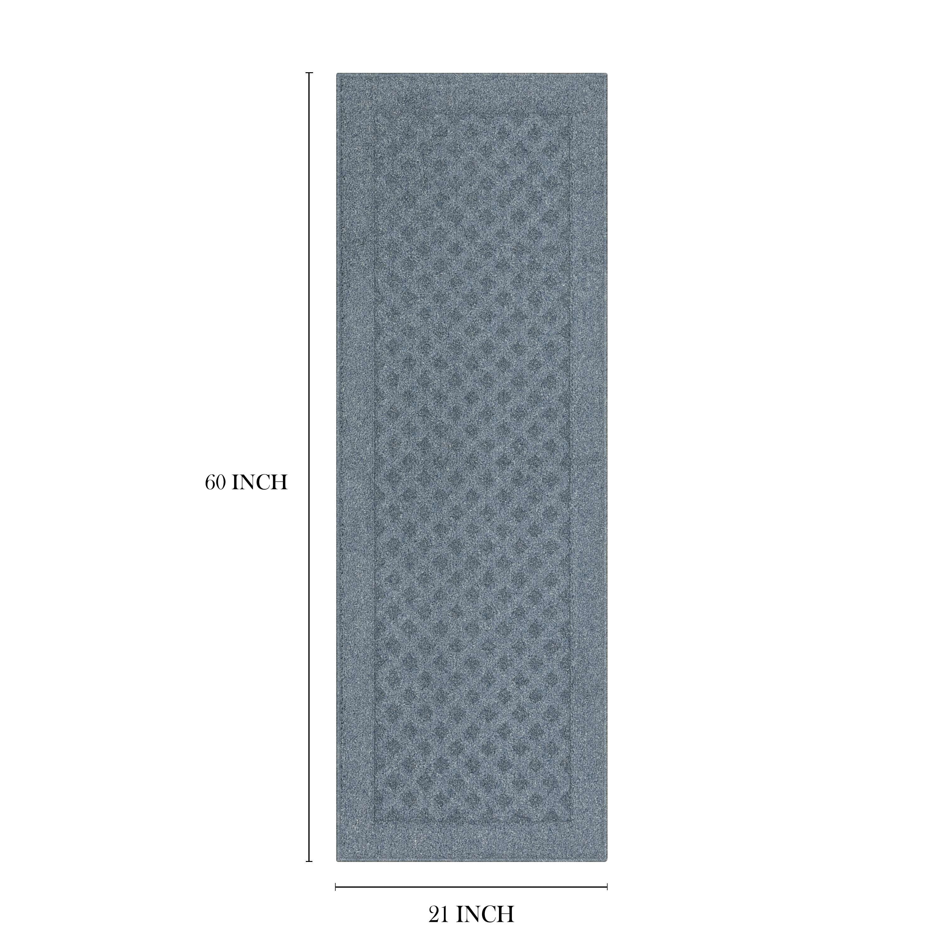 (2 pack) Mainstays Dylan Solid Diamond Olefin Navy Indoor Runner Rug, 1 ft 9 in x 5 ft