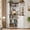 Brown + White, variant on 74'' Tall Corner Bookshelf, 6-Tier Book Shelf with Drawer and Cabinets, L-Shaped Bookcase Open Storage Shelves Modern Display Shelf