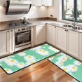 thumbnail image 3 of Kitchen Rugs Sets Of 2,Green Daisy Flower Yellow Centers Pattern Anti Fatigue Kitchen Mat Rugs Non Slip Washable,Decorative Kitchen Floor Mats for Kitchen,Sink,Laundry,17"x47"+17"x47", 3 of 5