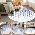 thumbnail image 5 of Round Area Rugs Collection 6 Ft, Navy Blue Polka Dots Non-Slip Residential Carpet, Vintage Abstract Art Watercolor Indoor Crawling Mats Runner Rugs for Living Room/Dining Room/Bedroom, 5 of 8