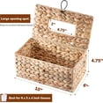 thumbnail image 2 of Tutuviw Tissue Box Cover Rectangle,Tissue Box Holder for Bathroom,Water Hyacinth Tissue Box Holder,Rattan Tissue Box Cover Facial Tissue Holder for Table,10" x 6" x 4.5", 2 of 8