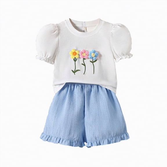 kpoplk Baby and Toddler Girl Boy Big Sister Little Sister Brother Matching Outfits Romper/T Shirt Shorts Summer Clothes 4 Years,White