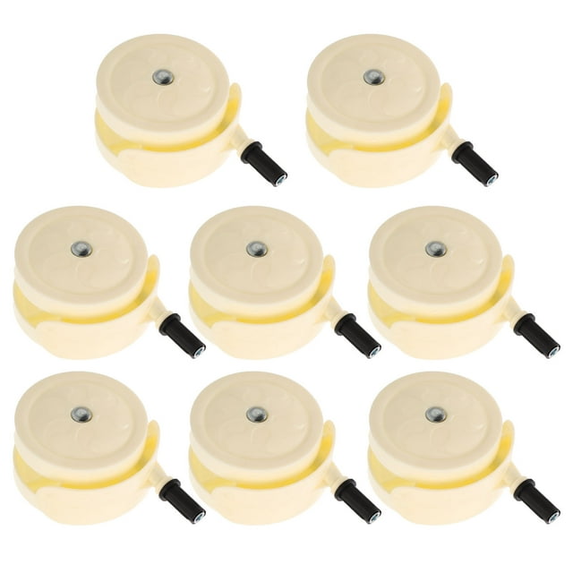 OUNONA 8pcs Wheels For A Walker Plastic Beige For Universal Compatibility With Quick Installation