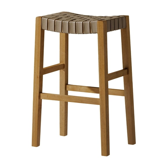 Open Box Maven Lane Stool in Weathered Natural Finish w/Avanti Vegan Leather