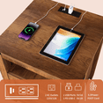 thumbnail image 6 of Farmhouse Nightstand with Charging Station, 18" Bedside Table with Drawer & Storage Cabinet, Brown End Table, Set of 1, 6 of 10