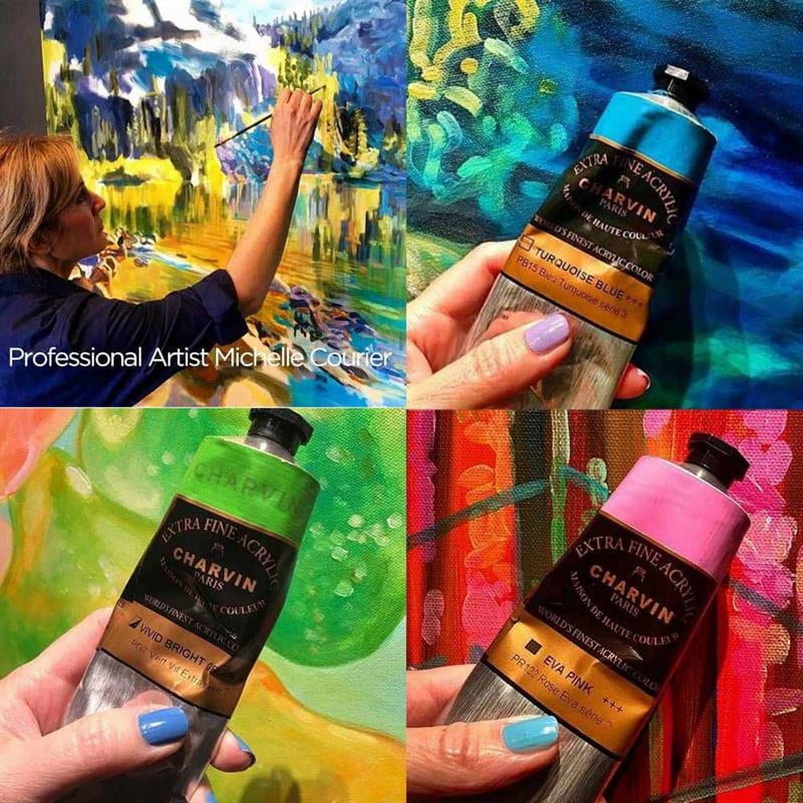 Charvin Extra Fine Professional Artist Acrylic Paint Colors, Nature Themed Hues, 60ml Alexander's Blue