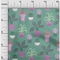 thumbnail image 2 of oneOone Cotton Poplin Dark Teal Green Fabric Flower Pots Motif Diy Clothing Quilting Fabric Print Fabric By Yard 42 Inch Wide, 2 of 4
