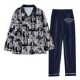 thumbnail image 1 of Spring and Autumn Printed Pajamas Women's Fashion Daily Casual V-Neck Long Sleeve Set Character Pattern Printed Pajama Set, 1 of 2