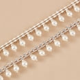 thumbnail image 3 of 1 Set 1 Yard Pearl Trim Chain Pearl Rhinestone Tassel 20mm Wide Pearl Rhinestone Cup Chains for Sewing Cloth Bag Shoes Party Decorations, 3 of 6