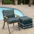 thumbnail image 6 of ARDEN Outdoor Dining Chair Cushion Set 21 x 21, Sapphire Aurora Blue Damask, 6 of 12