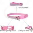 thumbnail image 2 of Rhinestone Cat Collar Breakaway with Bell Safety Buckle, Adjustable Diamond Girl Boy Kitty Cute Comfy Collar for Kitten Tiny Little Pets Rabbits, 2 of 6