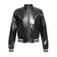 thumbnail image 6 of Linjinx Girls Boys Sequined Metallic Bomber Jacket Zip Up Coat Outerwear for Hip Hop Jazz Sports Black 8, 6 of 8