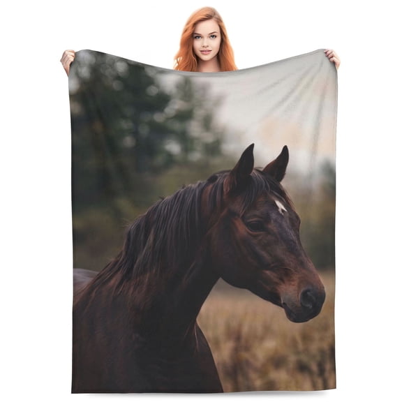 Horse Blanket Soft Flannel Throw Blanket for Couch Bed Home Decor