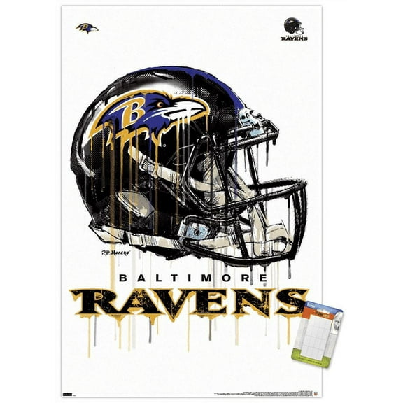 NFL Baltimore Ravens - Drip Helmet 20 Wall Poster, 22.38 x 34