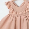 thumbnail image 5 of FRSASU Girls Ruffle Summer Cotton Linen Mini Dress Loose Sleeveless Swing A-Line Cute Princess Party Dresses Pink, 5 of 7