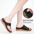 thumbnail image 4 of Atoshopce Women Black Wedges Sandals with Arch Support Massage Flip Flop, 4 of 7