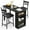 Black, variant on EastVita Dining Table Set of 2, Kitchen Bar Table and Chairs , Counter Bar Table Set with 3 Storage with 2 Upholstered Chairs