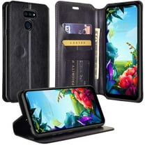 LG K51/LG Reflect/L555DL/Q51 Case Pu Leather Wallet Phone Case Kickstand Cute Girls Women Cover for LG K51 - Black