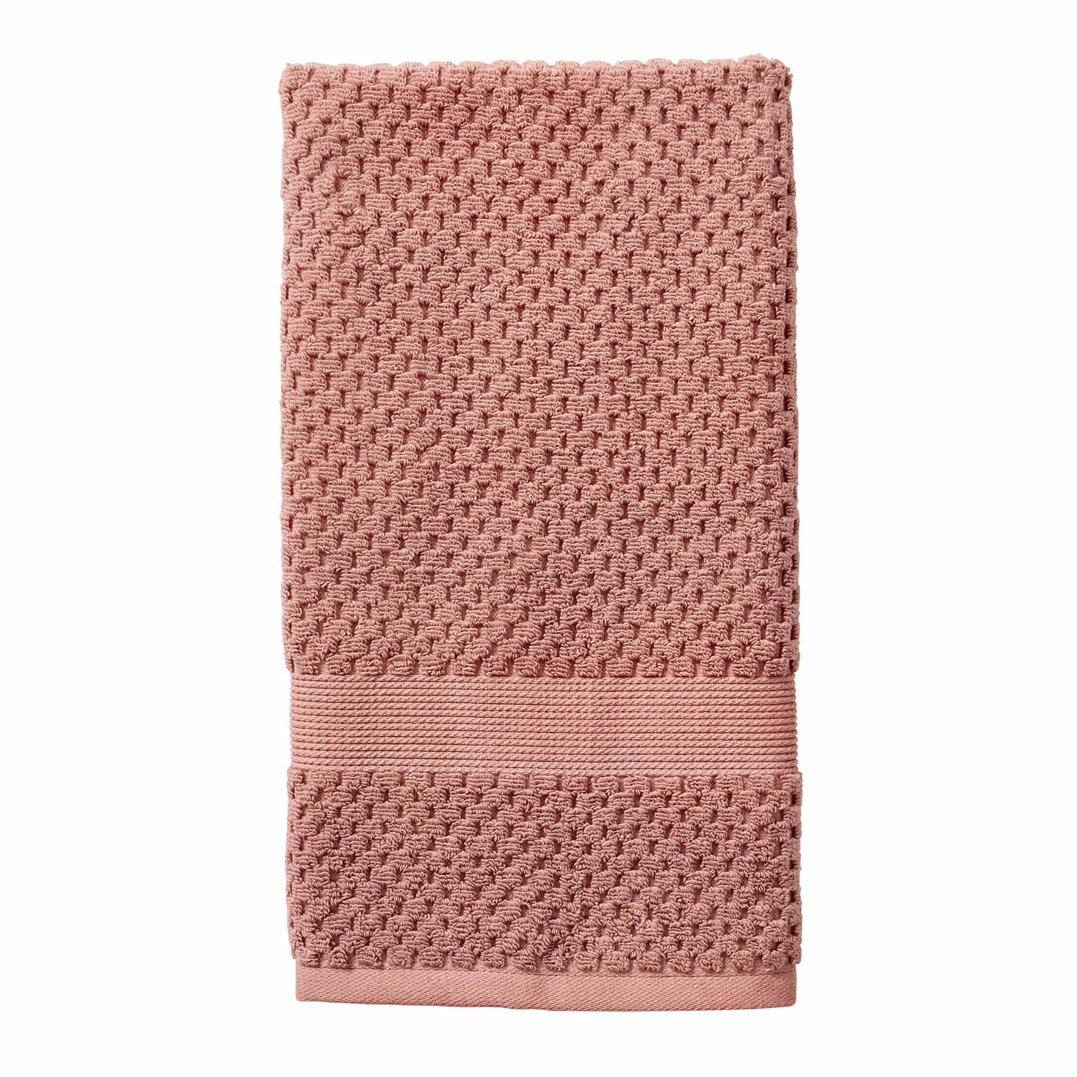 Better Homes & Gardens Signature Soft Cotton Popcorn Texture 6-Piece Bath Towel Set, Old Rose