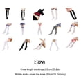 thumbnail image 3 of 1 Paire de Bas Cuisse Haute Respirantes Uniques Mignons Multi-Positions Grande Taille Polyvalents au-Dessus du Genou Style Preppy Type6, 3 of 8