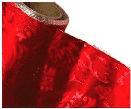 Red Floral Foil: Embossed, 20 inches x 30 feet