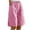 Pink, variant on Vhkiploz Linen Bermuda Shorts for Women Hight Elastic Waist Wide Leg Shorts Active Workout Outerwear Loose Knee Lenght Button Closure Summer Shorts Black 2XL