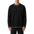 thumbnail image 5 of LYSMORA Men's Crew Neck Contrast Stitch Pullover Sweatshirt, Long Sleeve Loose Fit Casual Street Daily Tops, 5 of 8