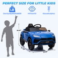 thumbnail image 4 of iYofe 12V Lamborghini Ride on Cars with Remote Control, Powered Ride on Toys with Music, USB/AUX Ports, LED Lights, 3 Speeds, 4 Wheels Electric Cars for Kids Toddlers Ages 3-5, Blue, 4 of 9
