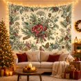 thumbnail image 3 of Vintage Botanical Bouquet with Red Flowers Against Warm Cream Background, Serene Vintage for Flower Lovers, Botanical Wall Art, Mother's Day Gift Tapestry Wall Hanging for Bedroom and Living Room, 3 of 7