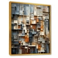 thumbnail image 2 of Designart "Taupe Geometric Urban Puzzle I" Skyscrapers Floater Framed Wall Art Prints, 2 of 5