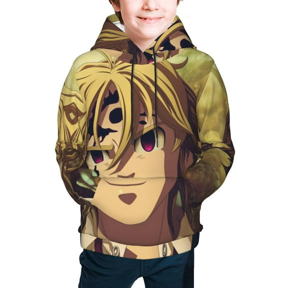 The Seven Deadly Sins Teen Boys Girls Hoodies Cartoon Graphic Hooded Sweatshirts Casual Pocket Pullover Coat for Kids