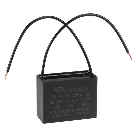 Uxcell 36uF 250V AC 2 Wires CBB61 Ceiling Fan Capacitor 1 Pack