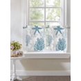 thumbnail image 3 of Half Window Curtain 36 Inches Long, Starfish Coral Window Treatment Curtain Drapes, Coastal Ocean Seagrass Nautical Nature Small Tier Curtains for Bathroom Over Sink, 27.5"x36", 2 Panels, 3 of 7