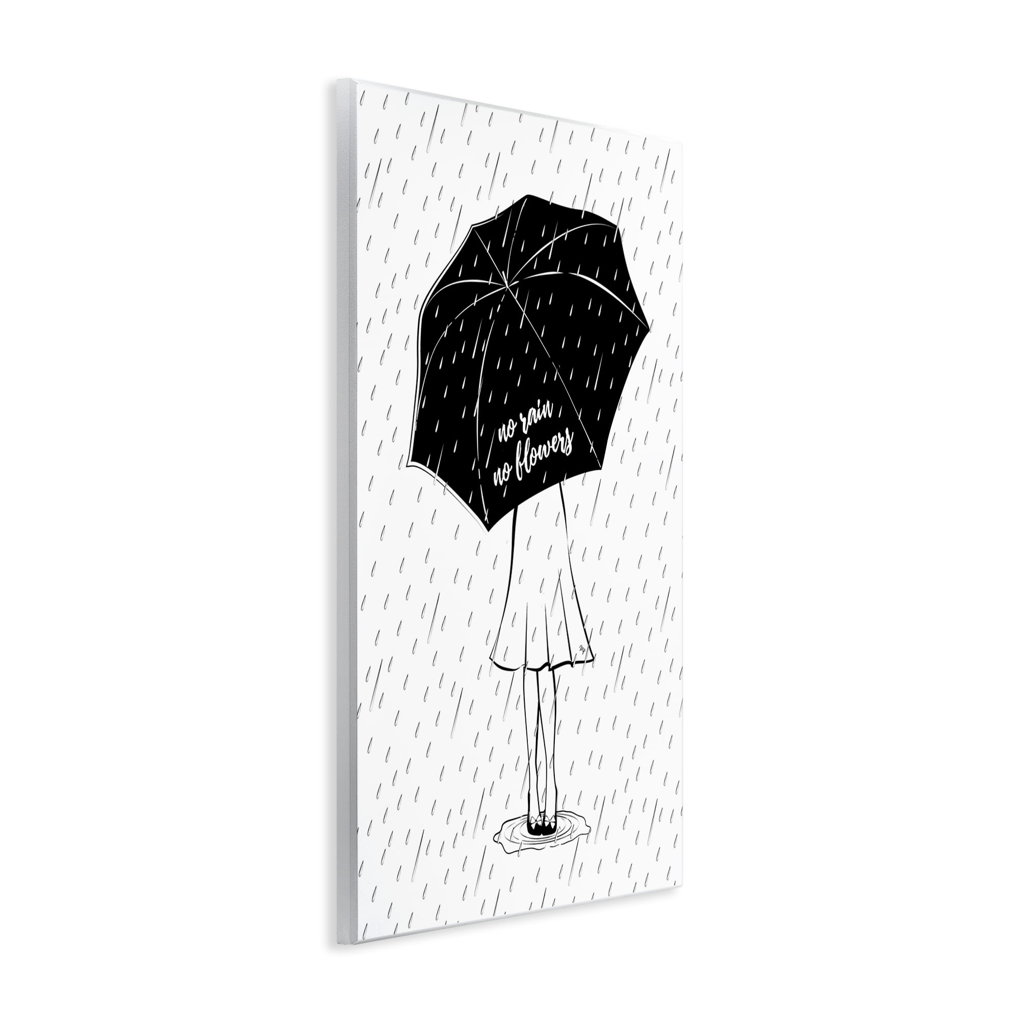 Stupell Industries No Rain No Flowers Novelty Painting Unframed Art Print Wall Art, 10 x 15