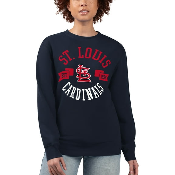 Women's G-III 4Her by Carl Banks Navy St. Louis Cardinals Team Logo Fleece Pullover Sweatshirt